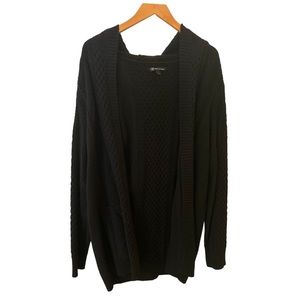 NWOT Black Men’s INC Knitted Cardigan Hoodie Two Pockets Large